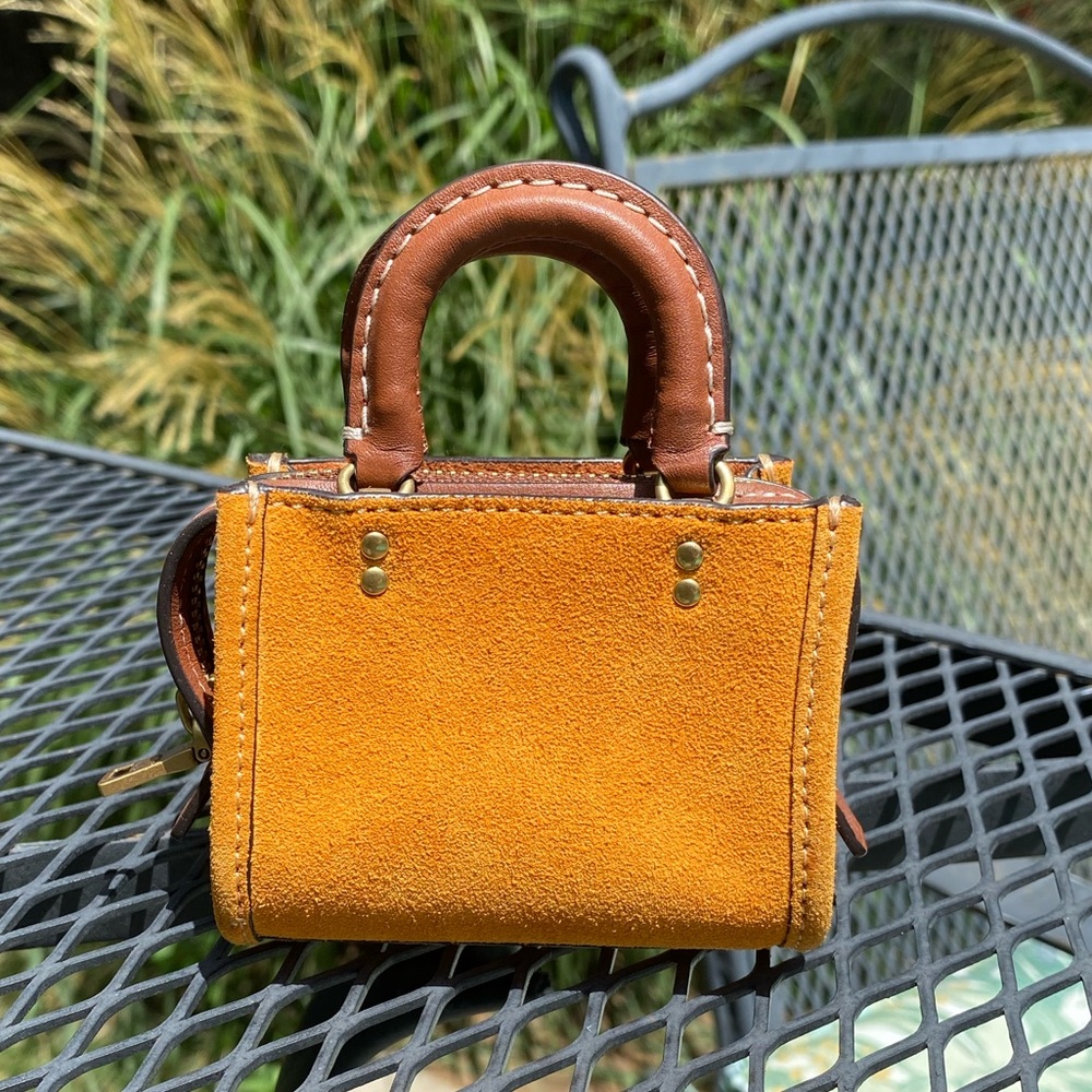 NWT Coach Suede Rogue Keychain (Papaya)